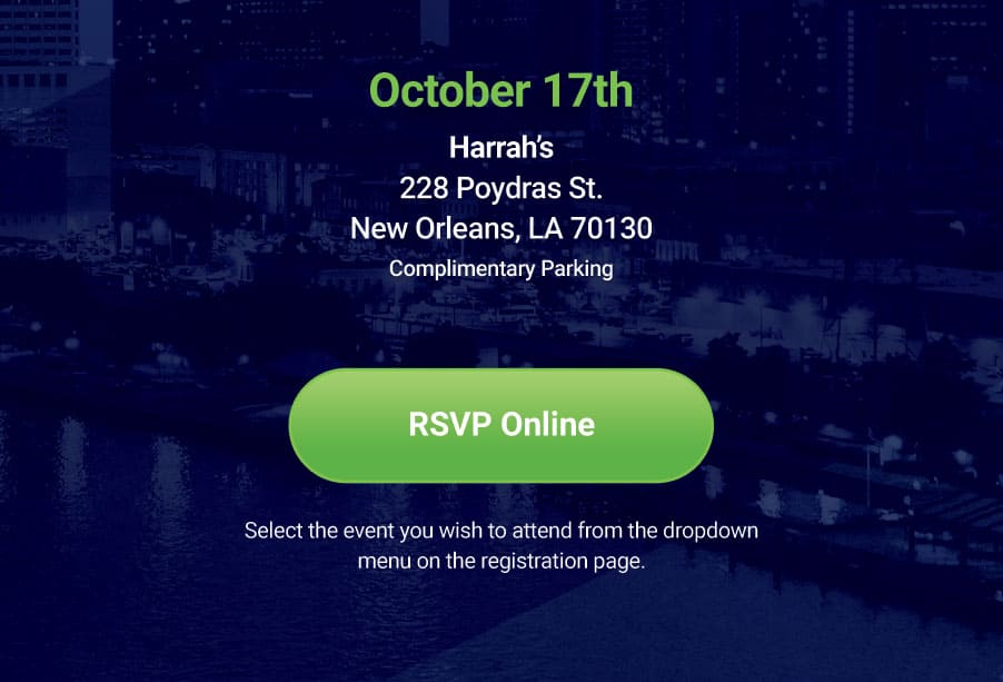 RSVP Online - October 17th in New Orleans